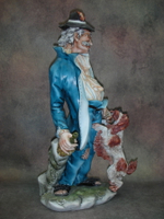 Статуэтка. Фарфор. Бродяга с собакой. Capodimonte. Италия