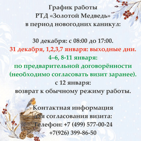 Информация о графике работы в праздничные дни