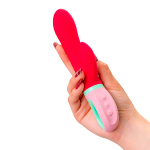 Красный вибратор с клиторальным отростком 19см ToyFa Flovetta Petunia 457722