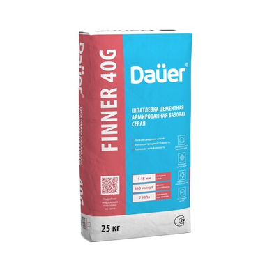 Dauer FINNER® 40G Шпатлевка цементная армированная базовая серая