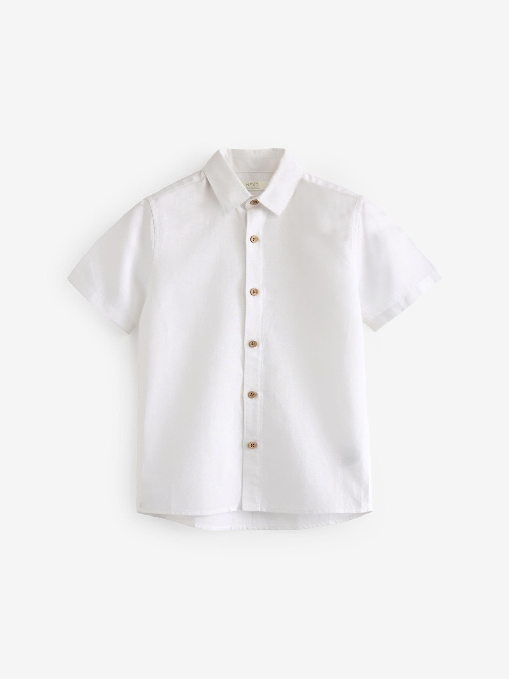 Рубашка с коротким рукавом льнная для мальчика Next 477-483, Белый