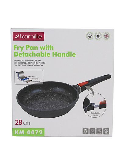 Сковорода 28 см. из литого алюминия Kamille KM 4472 со съемной ручкой