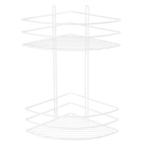 Полка корзина Fixsen двухэтажная, угловая, белая (FX-710W-2)