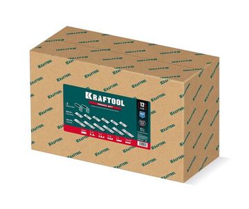 KRAFTOOL 280х115 мм (6шт) - 480х130 мм (6шт), набор нержавеющих гребенок со сменной 2к ручкой, в пластиковом кейсе (33268-H12)