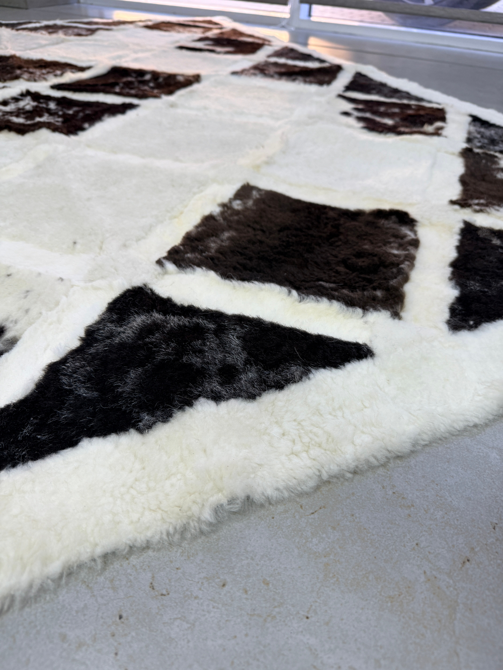 Ковер прямоугольный натуральный мех овчина, 210 х 170 см.
