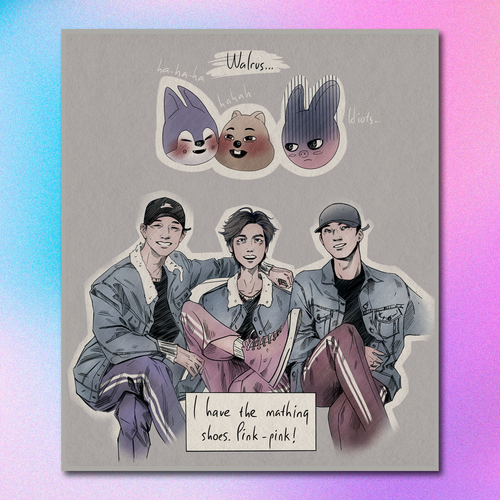 Арт принт / igyx_art / STRAY KIDS / 3RACHA