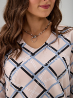 Лонгслив ЛНкл-080/бежевый-линии