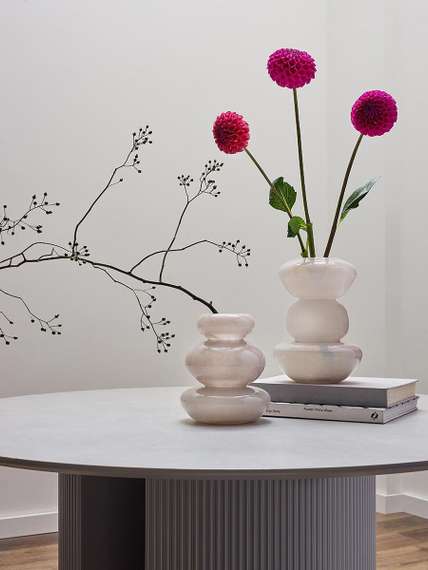 Ваза riverstone, 25 см, жемчужно-серая