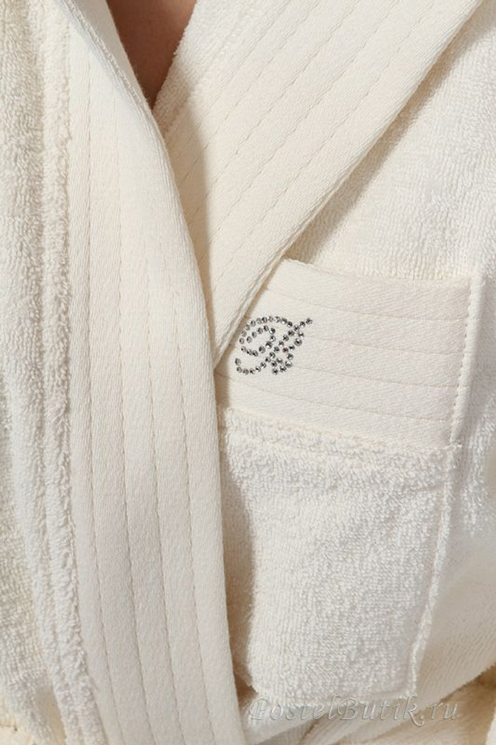 Элитный халат махровый Crociera кремовый от Blumarine