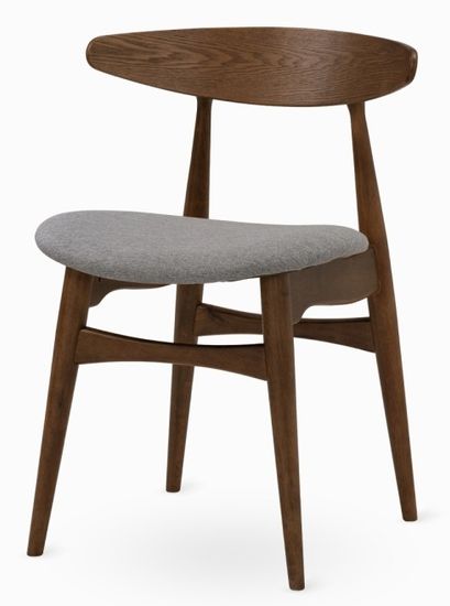 Обеденный стул Tricia темно-коричневый, серая ткань