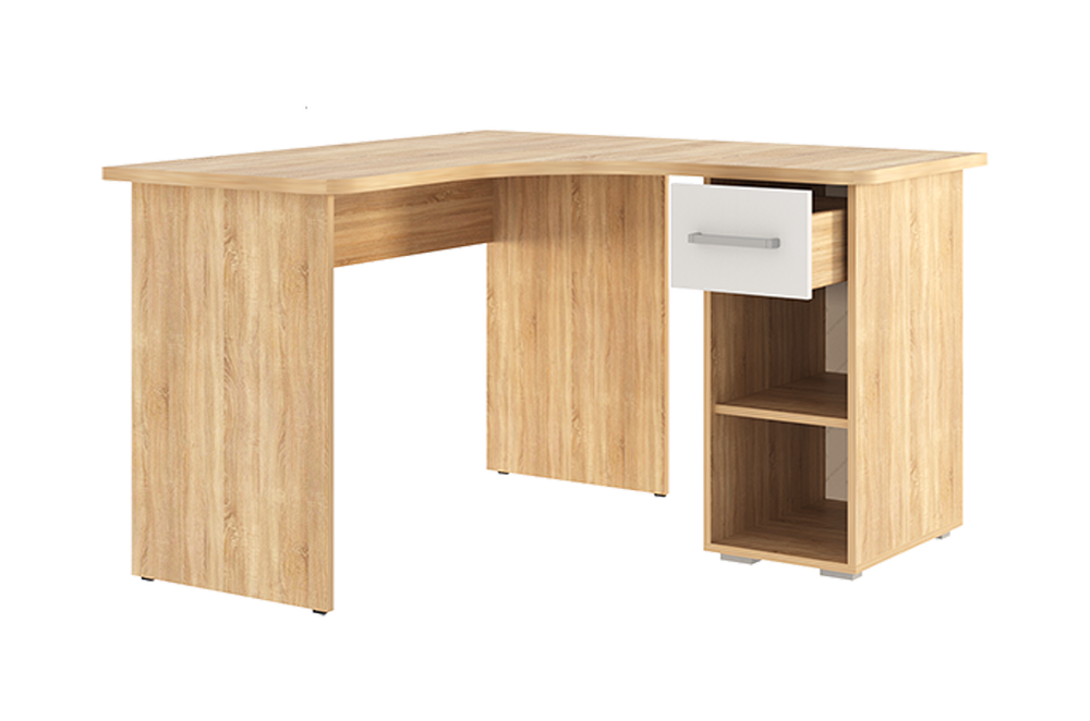 Лайт-1 Стол компьютерный 1200 угловой (дуб сонома/белый)