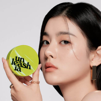 UNLEASHIA Кушон для лица с сатиновым финишем Healthy-Green Cushion SPF30 PA++ 27W Peach Tan