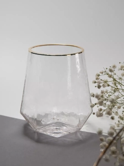 Набор шестигранных бокалов, 550мл, золотая кайма, 2 шт.