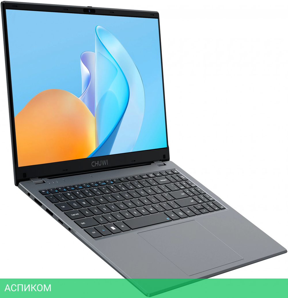 Ноутбук Chuwi GemiBook plus N-series N150 16Gb SSD512Gb Intel Graphics 15.6" IPS FHD (1920x1080) Windows 11 Home grey WiFi BT Cam 5000mAh