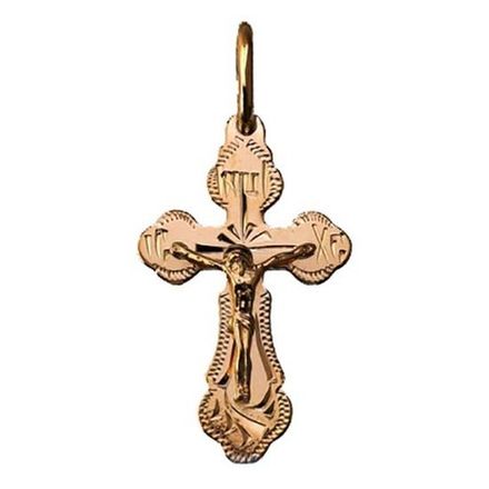 Крестик золотой двухсторонний.