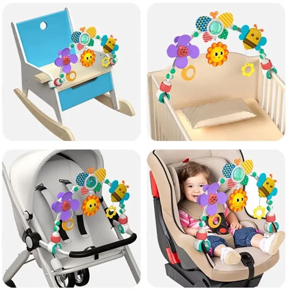 Huanger Дуга-трансформер Huanger Пчёлка HE0306 для кроватки/коляски, разноцветный