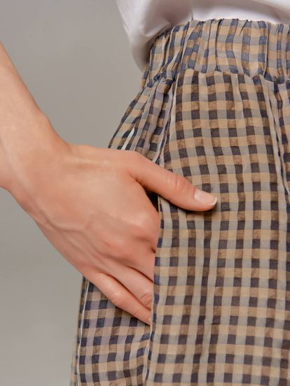 Женская юбка-брюки коричневого цвета в клетку Olmar GentryPortofino - фото 3