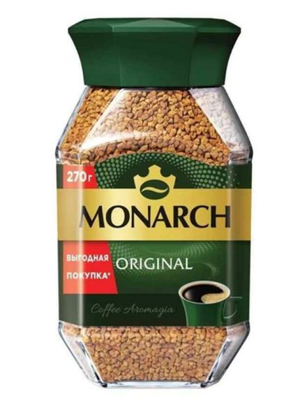 Кофе растворимый Jacobs Monarch, стеклянная банка 270 г