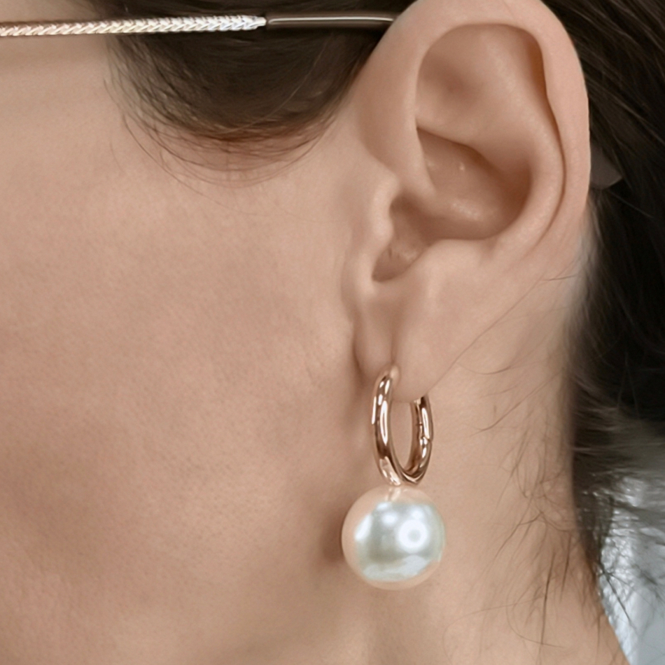 Серьги Fiore Luna WHITE PEARL ABE23446-01 G