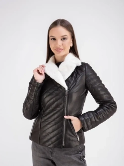 Куртка женская из натуральной кожи мех норки Турция