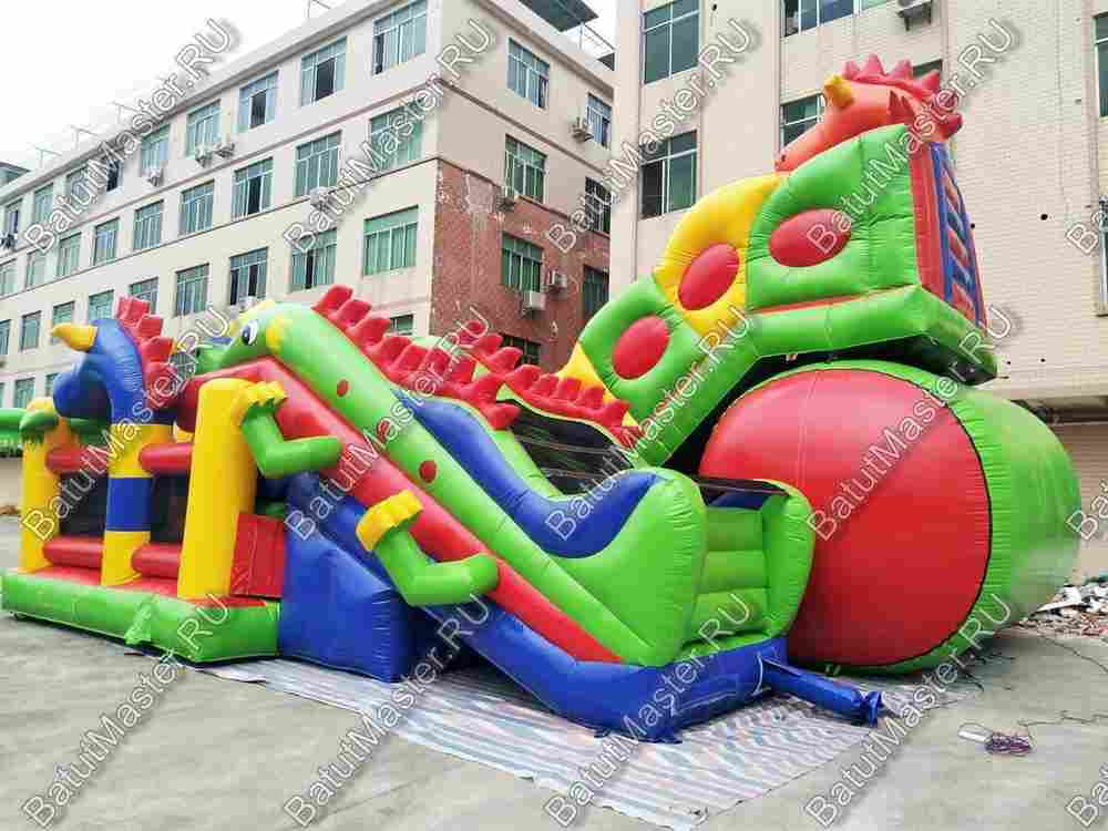 Большая надувная горка "Три дракона" 11*8*8 м