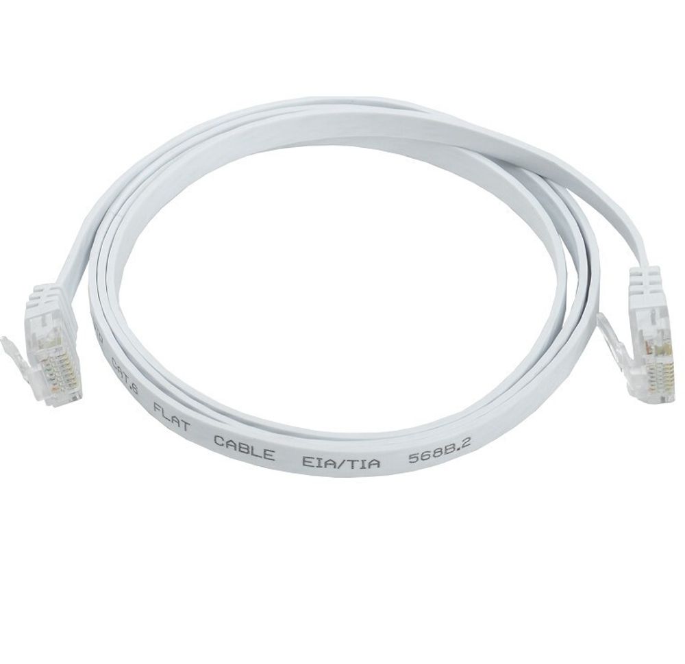 Патч-корд кабель UTP плоский 2 м кат,6 ITK белый