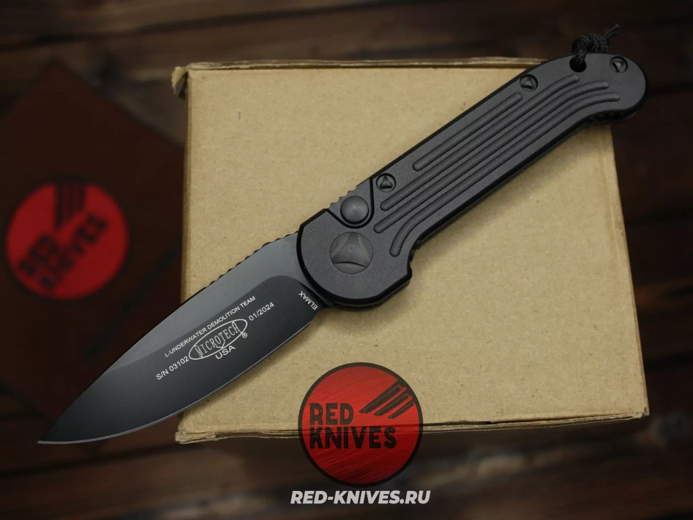 Нож MIcrotech LUDT - черный / черный (эксклюзив RED-Knives) RK-462