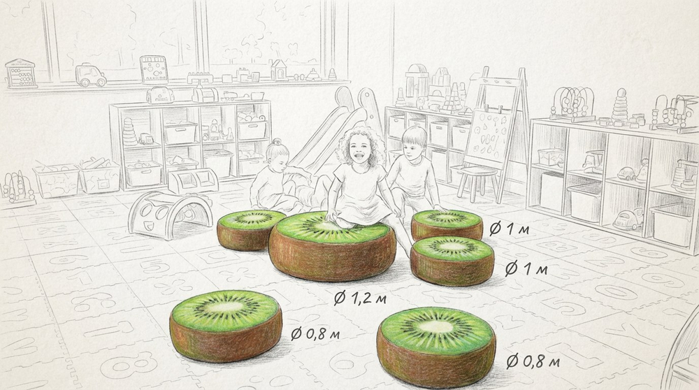 Мягкий игровой пуфик "Киви"