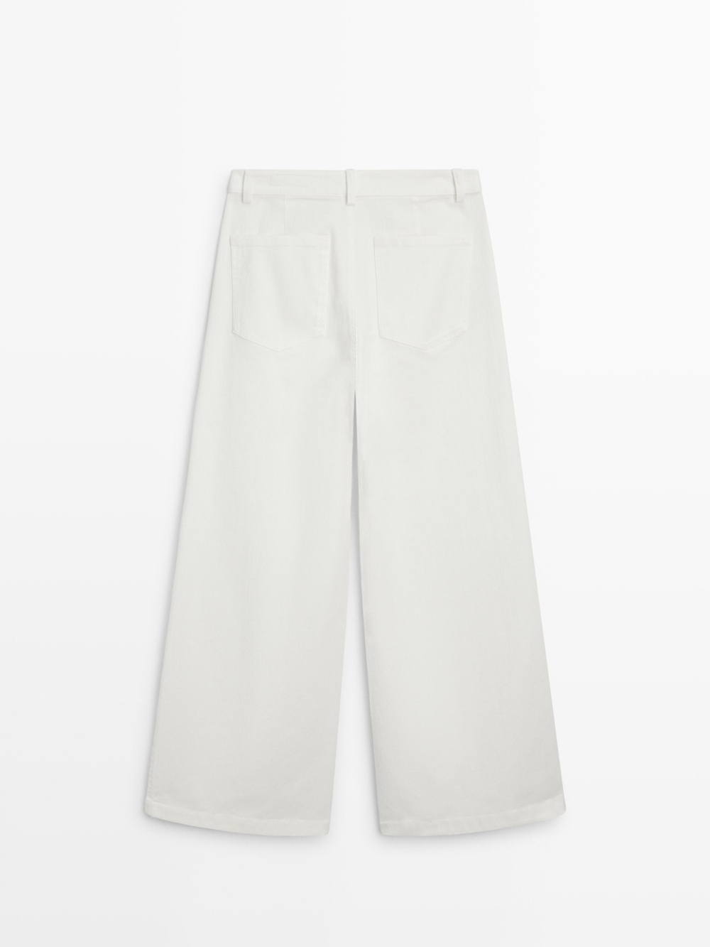 Massimo Dutti Джинсы-палаццо с высокой талией, белый