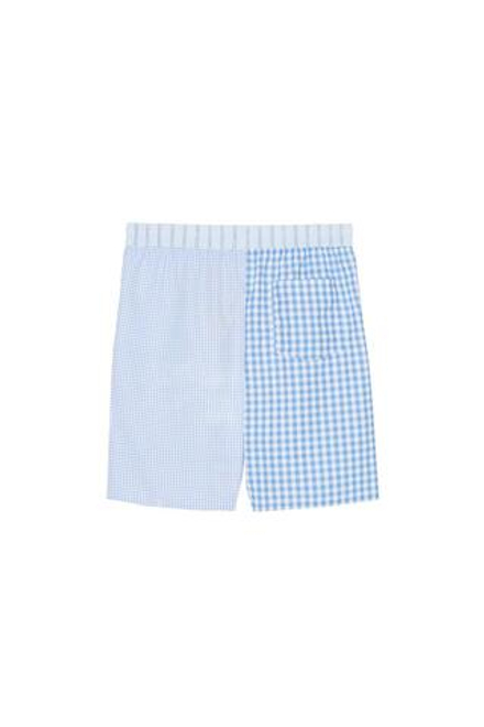ZARA X BENITO ANTONIO ДЛИННЫЕ КОМБИНИРОВАННЫЕ ПЛАВКИ В КЛЕТКУ, БЕЛЫЙ/НЕБЕСНО-ГОЛУБОЙ