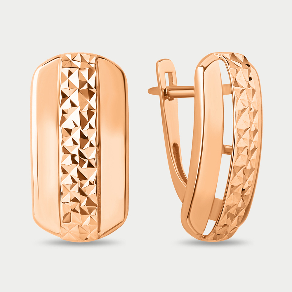 Серьги женские без вставок из розового золота 585 пробы (арт. 023912-1010)