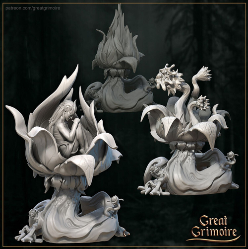 Фея в Цветке Монстр Существо миниатюра для dnd, днд, pathfinder, фентези, Настольная игра, НРИ, Варгейм, РПГ