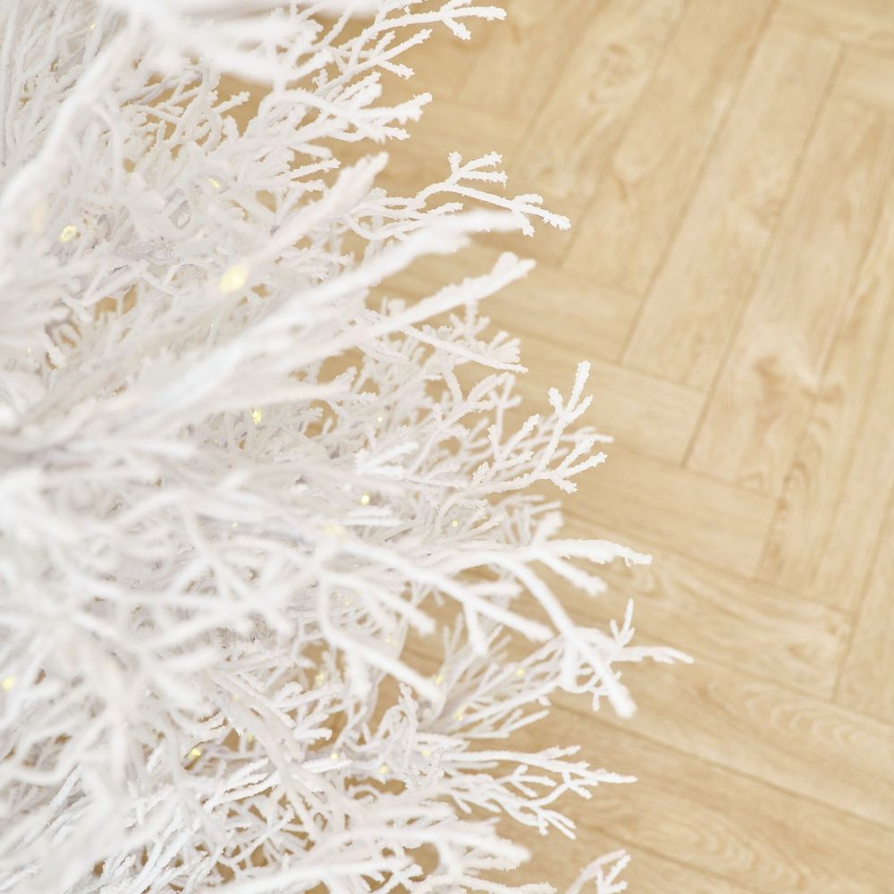 Искусственная белая елка с гирляндой встроенной «Normandia» Нормандия (коралловые ветки) от 2,1 м до 2,4 м