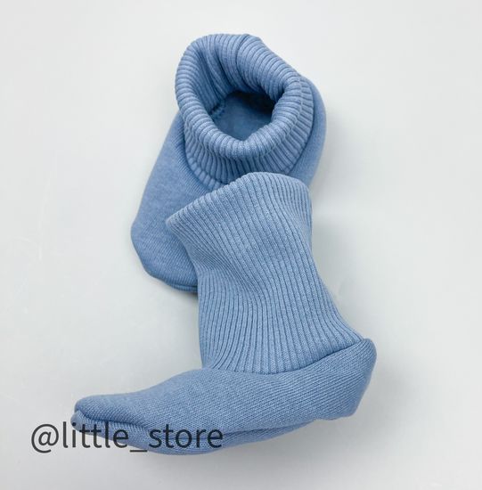 Пинетки "Simple" из футера с начесом, Серо-голубые