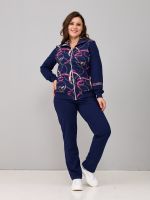 Костюм с брюками КБ-384/синий-цепи