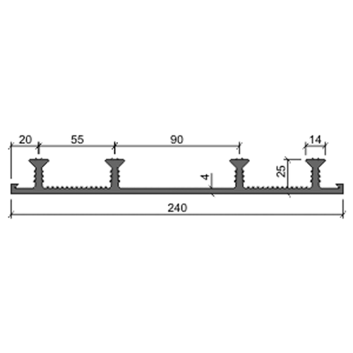 Гидроизоляционная шпонка ХО-240-4/25 ПВХ-П