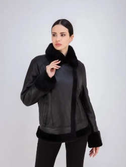 Дубленка женская авиатор натуральная зимняя Турция