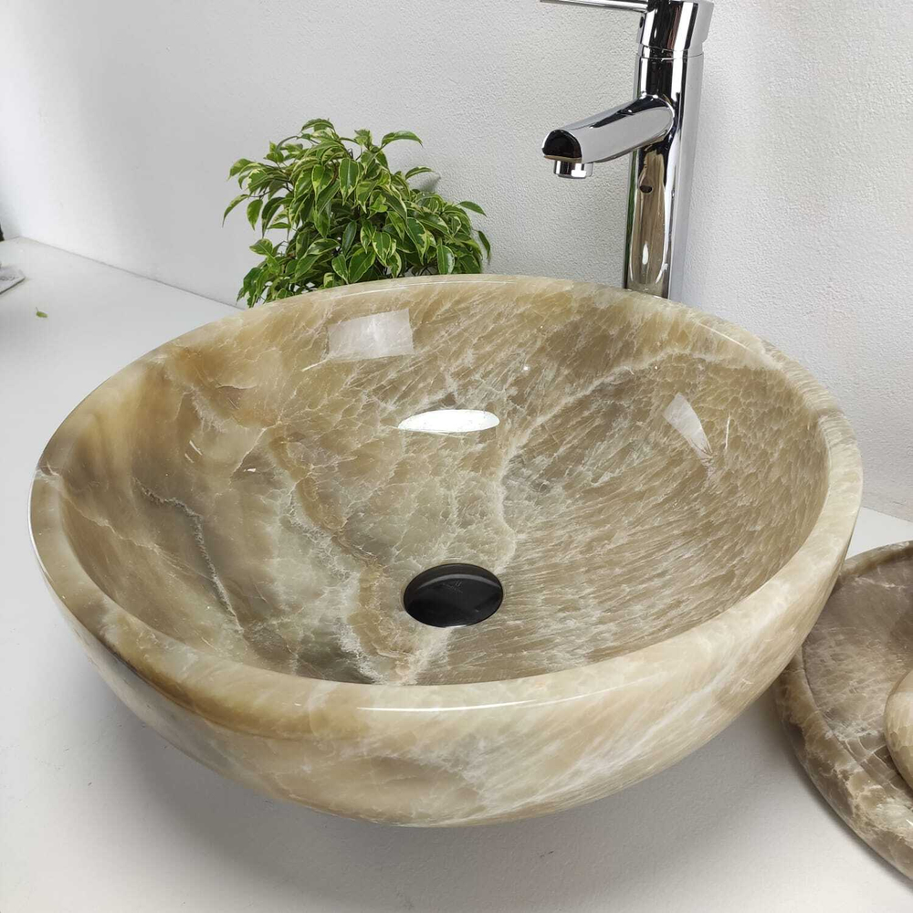 Раковина из оникса Bowl Grey Medium TinLip BO-61042 45*45*15