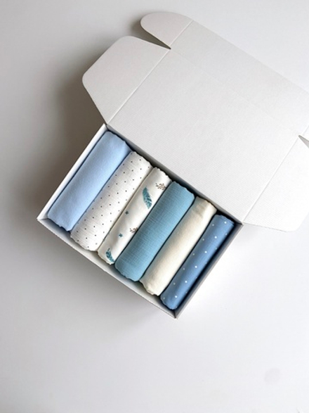 Набор пеленок "Голубые пёрышки XL new"