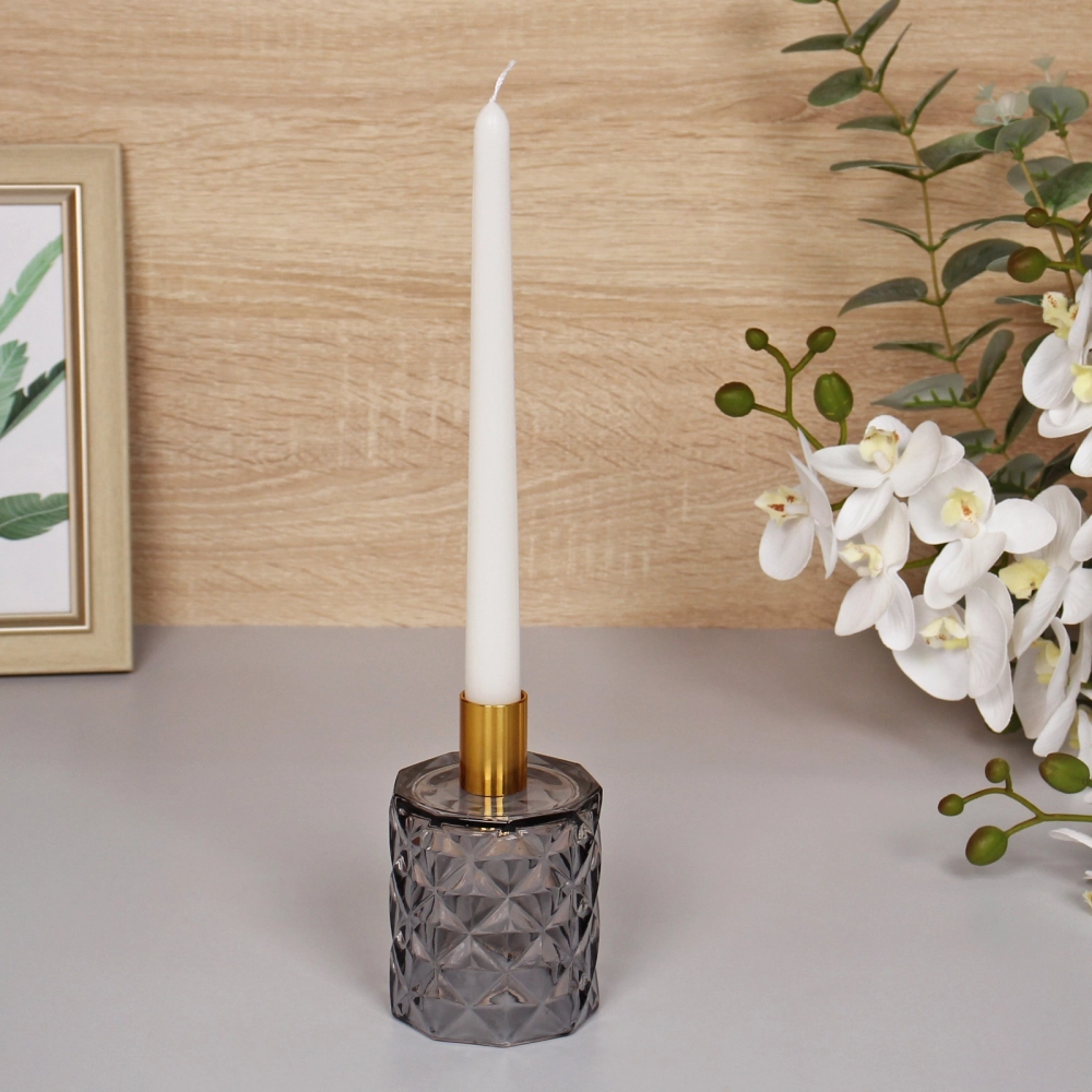 Подсвечник «Грани» 7,8*13 см, Графит