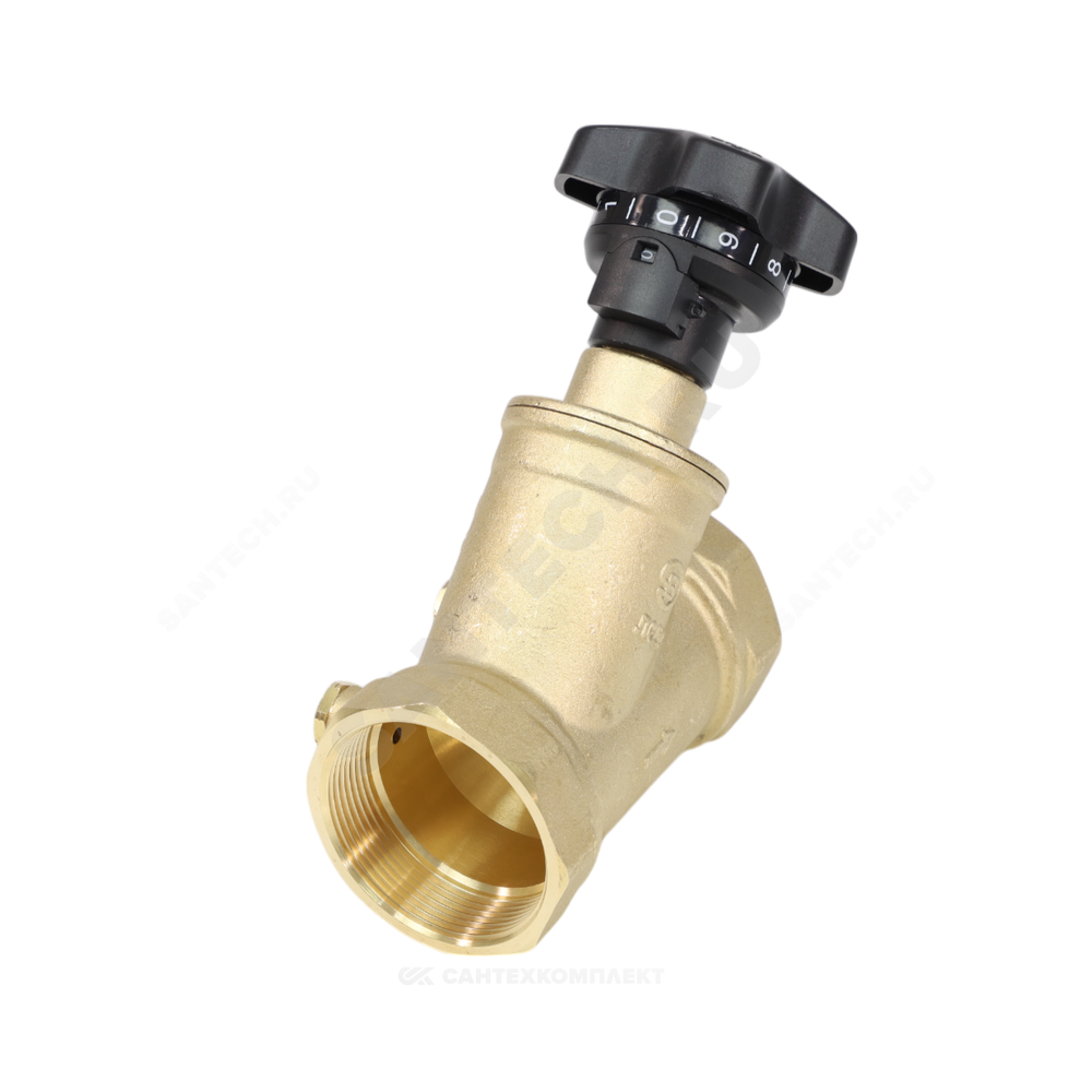 Клапан балансировочный ручной латунь 3180H Ду 32 G1 1/4" Ру16 Тмакс=120 оС ВР Kvs=12.5м3/ч без ниппелей Benarmo