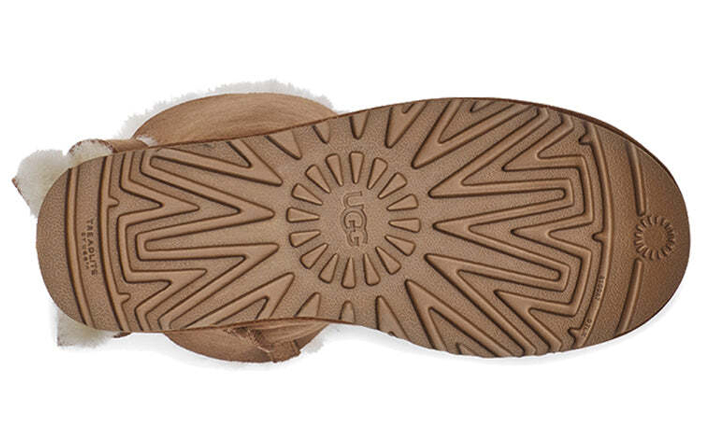 UGG Угги Classic Short Cuffed Bow Fleece Lined, коричневый