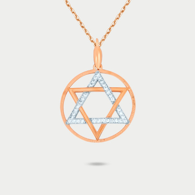 Подвеска из розового золота 585 пробы со вставкой из фианитов женская (арт. 75007)