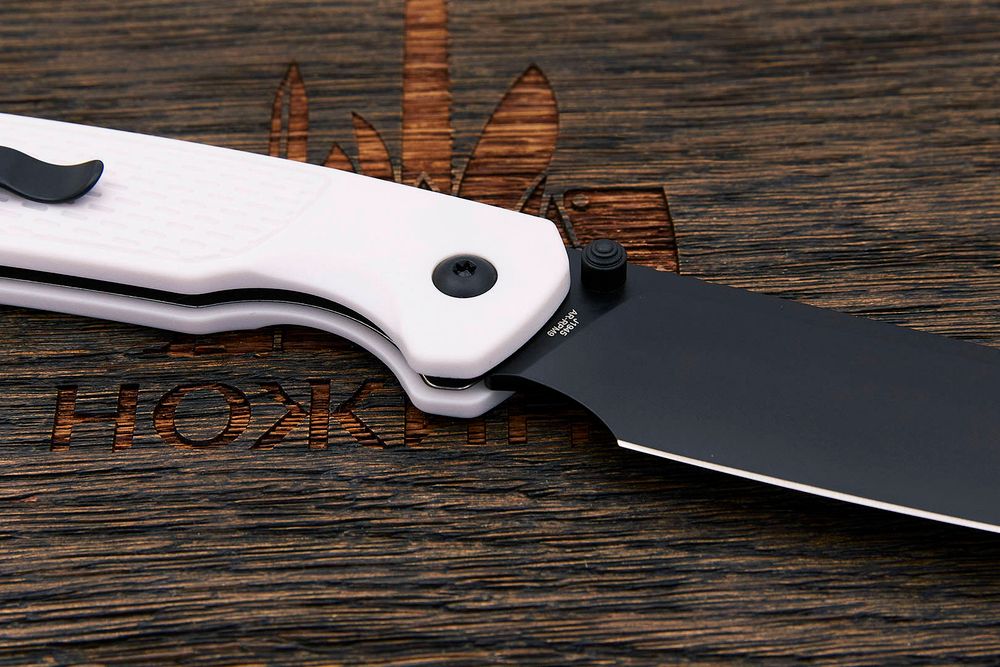 Нож складной CJRB Pyrite Light, клинок 85мм, сталь AR-RPM9, рукоять термопластик FRN белый