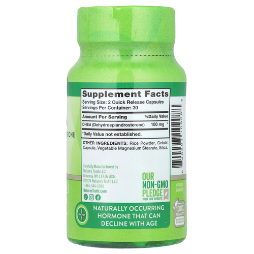 Nature's Truth, ДГЭА, 60 капсул с быстрым высвобождением (50 мг в 1 капсуле)