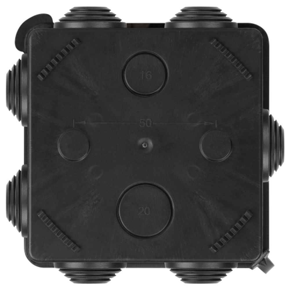 Распаячная коробка ЭРА KOR-80-80-50-7gv-MP-B черная 80х80х50мм с гермовводами 7 входов прямой монтаж IP55