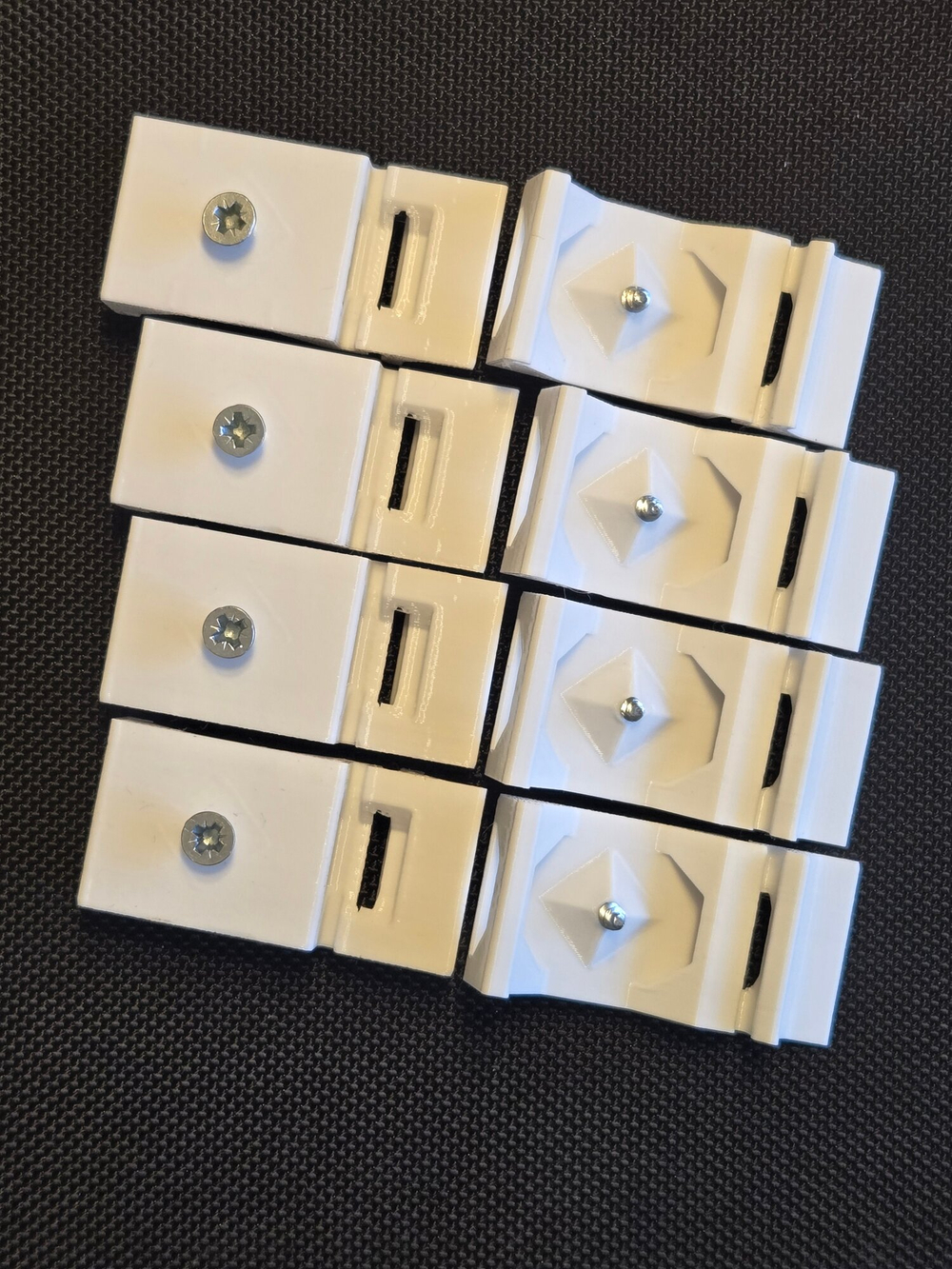 Универсальное крепление для корпусов на динрейку, комплект из 8-ми шт., 3D печать, белый