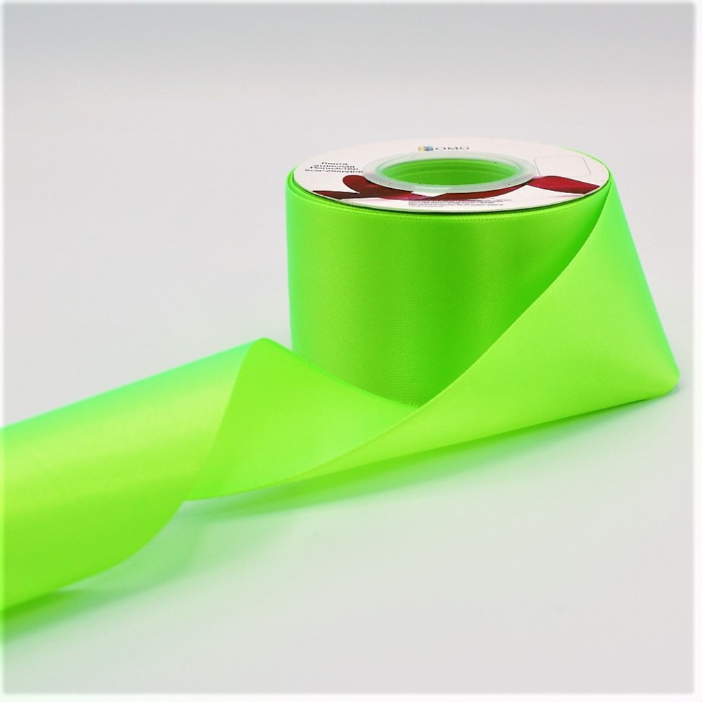 Лента Атласная 5см х 28м Полиэстер класс А (Зеленый)