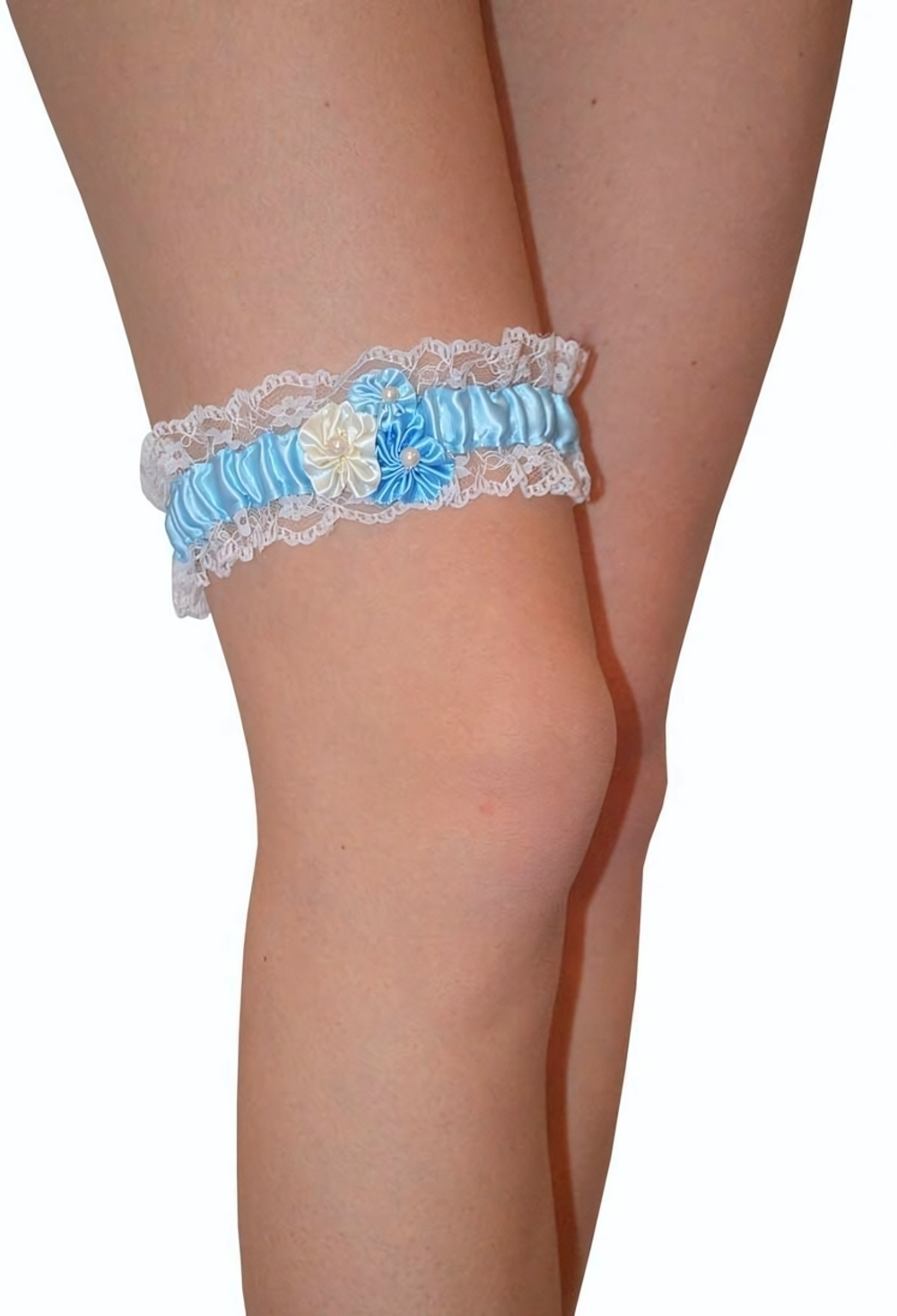 Очаровательная голубая подвязка на ногу Porto (Размер: S-M-L) (Цвет: голубой)