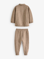 Брюки трикотажные и поло с длинным рукавом трикотажное в комплекте для мальчика Next K82-473, Бежевый